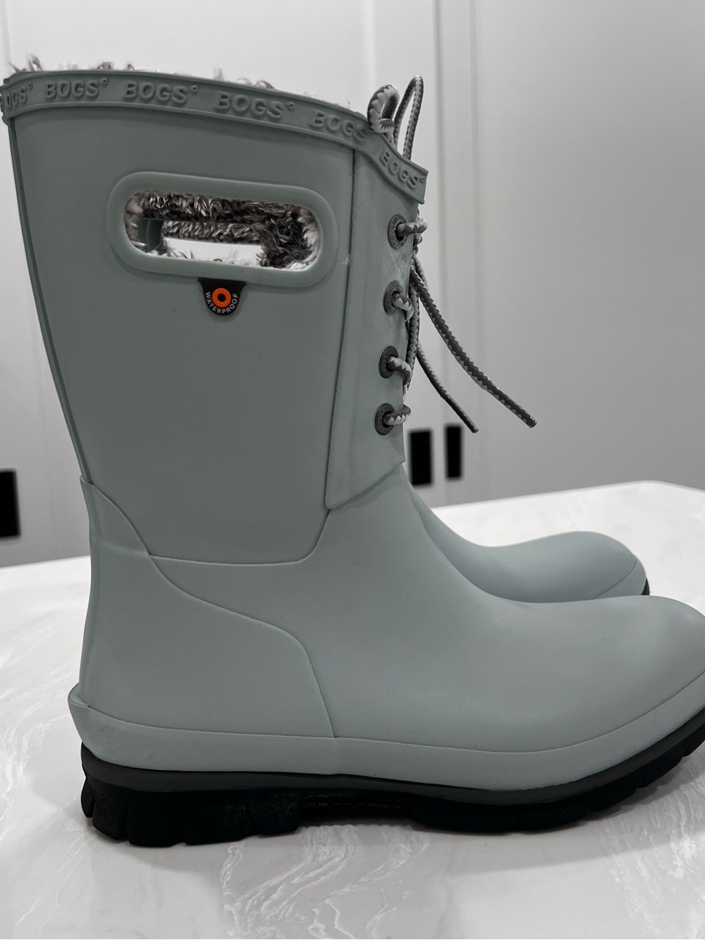 Bogs Amanda II Lace Up Rain Boots Jade Sage Green Lined Waterproof Womens Size 6 - Picture 13 of 16